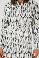 Women's Abstract Print Mini Shirt Dress