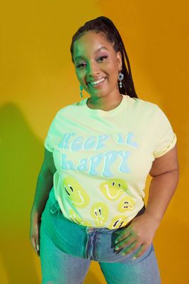Women's Organically Grown Cotton Graphic T-Shirt in Yellow, 2X