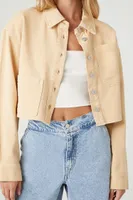 Women's Cropped Denim Trucker Jacket Warm