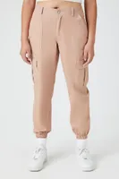 Women's High-Rise Cargo Pants in Taupe Large