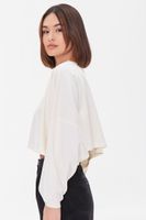 Women's Cropped Long-Sleeve T-Shirt in Cream Large