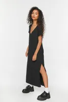 Women's V-Neck Short-Sleeve Maxi Dress