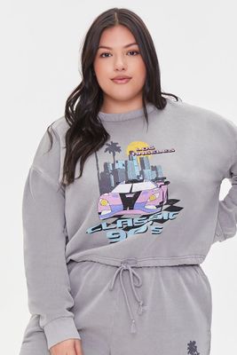 Women's Los Angeles Graphic Pullover in Grey, 0X