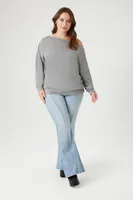 Women's Off-the-Shoulder Sweater in Grey, 0X