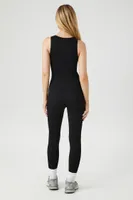 Women's Seamless Sleeveless Jumpsuit in Black Large