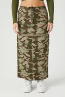 Women's Convertible Camo Print Skirt in Olive, XS