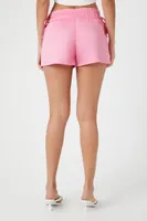 Women's Drawstring Paperbag Pull-On Shorts Light Pink,