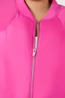 Women's Zip-Up Bomber Jacket in Violet, 0X