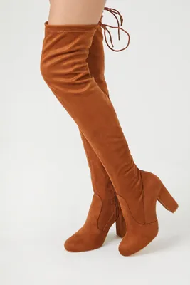 Women's Faux Suede Over-the-Knee Boots in Chestnut, 7.5