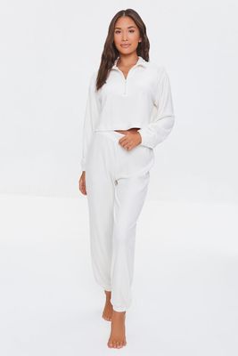 Women's Relaxed Pajama Pants in Ivory Small
