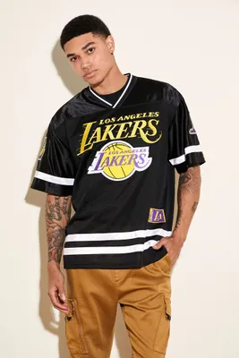 Men Los Angeles Lakers Embroidered Top in Black Medium