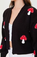 Women's Mushroom Cardigan Sweater in Black Small