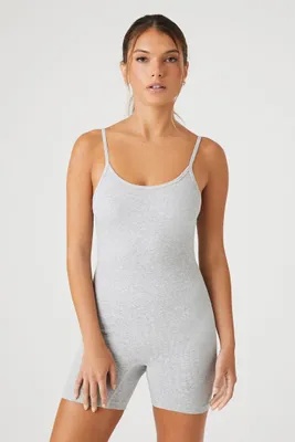 Women's Seamless Cami Romper in Heather Grey Medium