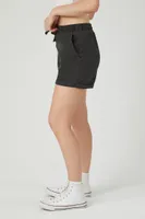 Women's Cuffed Drawstring Pull-On Shorts in Black Small