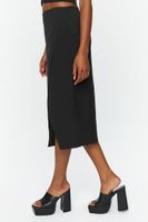 Women's Wrap Midi Skirt in Black Large