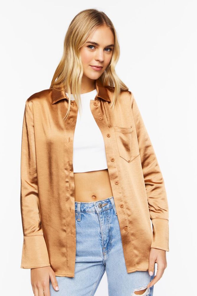 orange long sleeve shirt forever 21