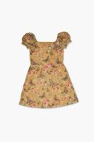 Girls Butterfly Print Dress (Kids) in Yellow, 11/12