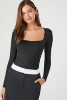 Women's Contour Long-Sleeve Bodysuit in Black Medium