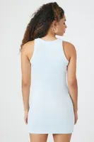 Women's Velour Mini Tank Dress in Sky Blue Medium