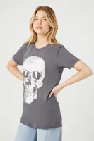 Women's Sunglasses Skeleton Graphic Tee in Charcoal Large