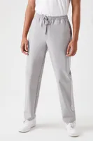 Men Side-Striped Straight Pants in Grey/Grey Medium