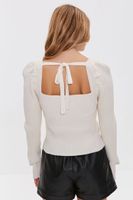 Women's Ribbed Tie-Back Fitted Sweater