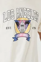 Men Los Angeles California Graphic Tee in Cream, XXL