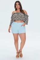 Women's Corduroy High-Rise Shorts Sky Blue,