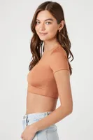 Women's Contour Cropped T-Shirt in Praline Large