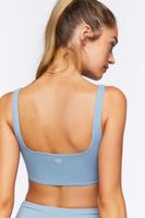 Women's Ruched Drawstring Sports Bra Blue Mirage