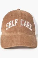 Corduroy Self Care Trucker Cap in Camel/White