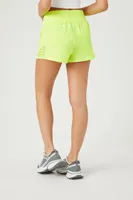 Women's Active Shirred Shorts in Neon Yellow Large