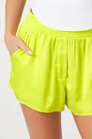 Women's Satin Mid-Rise Shorts Small