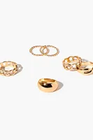 Women's Twisted Chain Ring Set in Gold, 7