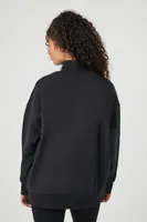 Women's Fleece Mock Neck Pullover in Black Medium