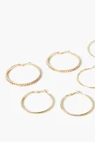 Women's Assorted Hoop Earring Set in Gold