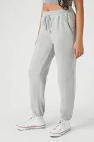 Women's French Terry Drawstring Joggers in Heather Grey Small