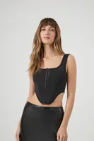 Women's Corset Crop Top in Black, XL