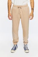 Men Colorblock Drawstring Joggers in Taupe, XL