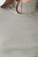 Women's Waffle Knit Turtleneck Top in Tea, XS