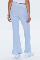 Women's Ribbed Split-Hem Pants in Sky Blue Medium