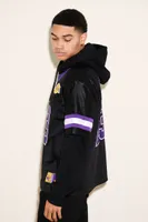 Men Los Angeles Lakers Combo Zip-Up Hoodie in Black Medium