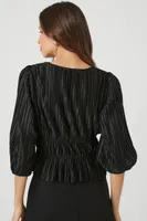 Women's Pleated Surplice Top