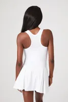 Women's Active Pleated Mini Dress in White Small