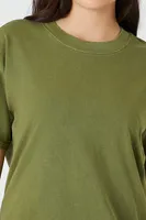 Women's Cotton Crew T-Shirt in Olive, XL