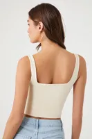 Women's Contour Sculpt Cropped Tank Top in Cream Small