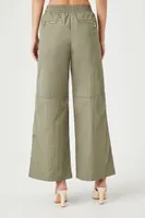 Women's Strappy Wide-Leg Pants in Green, XS