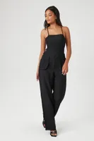 Women's Crisscross Cami Straight-Leg Jumpsuit in Black Small