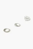 Women's Spiral Ring Set in Silver, 7