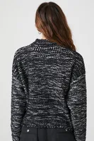 Women's Mock Neck Drop-Sleeve Sweater in Black Medium